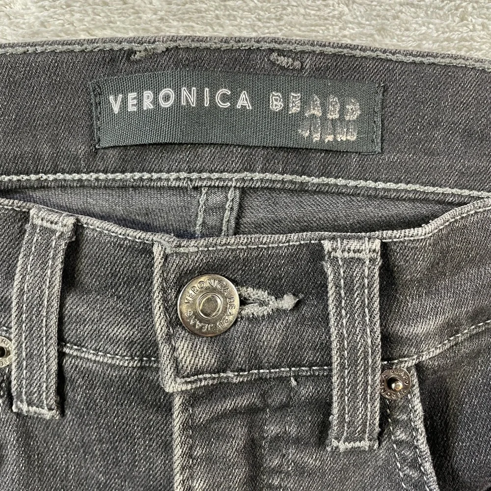 Veronica Beard Jeans Carly Kick Flare Womens 27 Black Raw Hem High Rise Washed - Picture 2 of 12